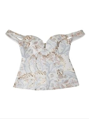 Express Off Shoulder Corset Top NWT Brocade Bustier Sz 4 Party Occasion